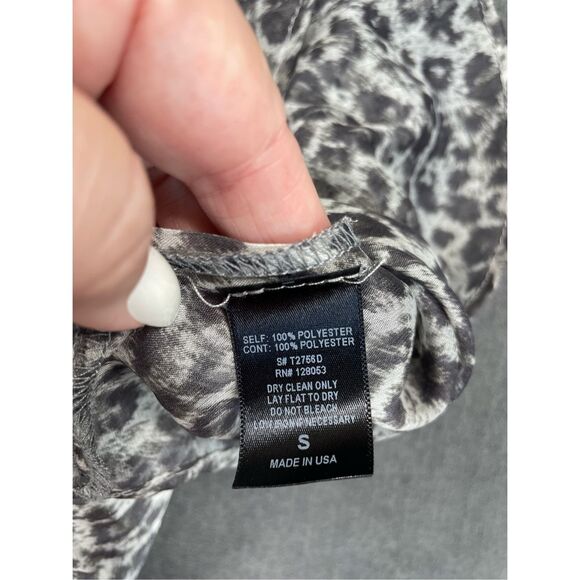 Sheer Leopard Print Sleeveless Top Potter’s Pot Women S Gray Black Elastic Waist - Picture 4 of 10